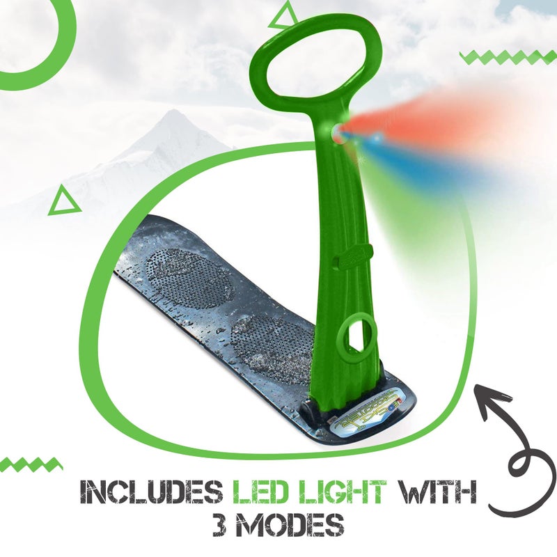 Geospace زلاجة جيواسبيس الأصلية للتزلج الشتوي مع ضوء LED واحد: زلاجة قابلة للطي للتزلج على الثلج (خضراء) - Image 4